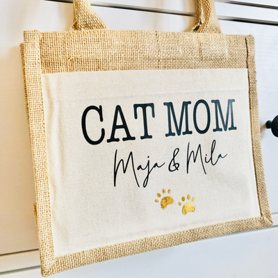 Shopper | Jute I DOG MOM I CAT MOM | in 2 Größen
