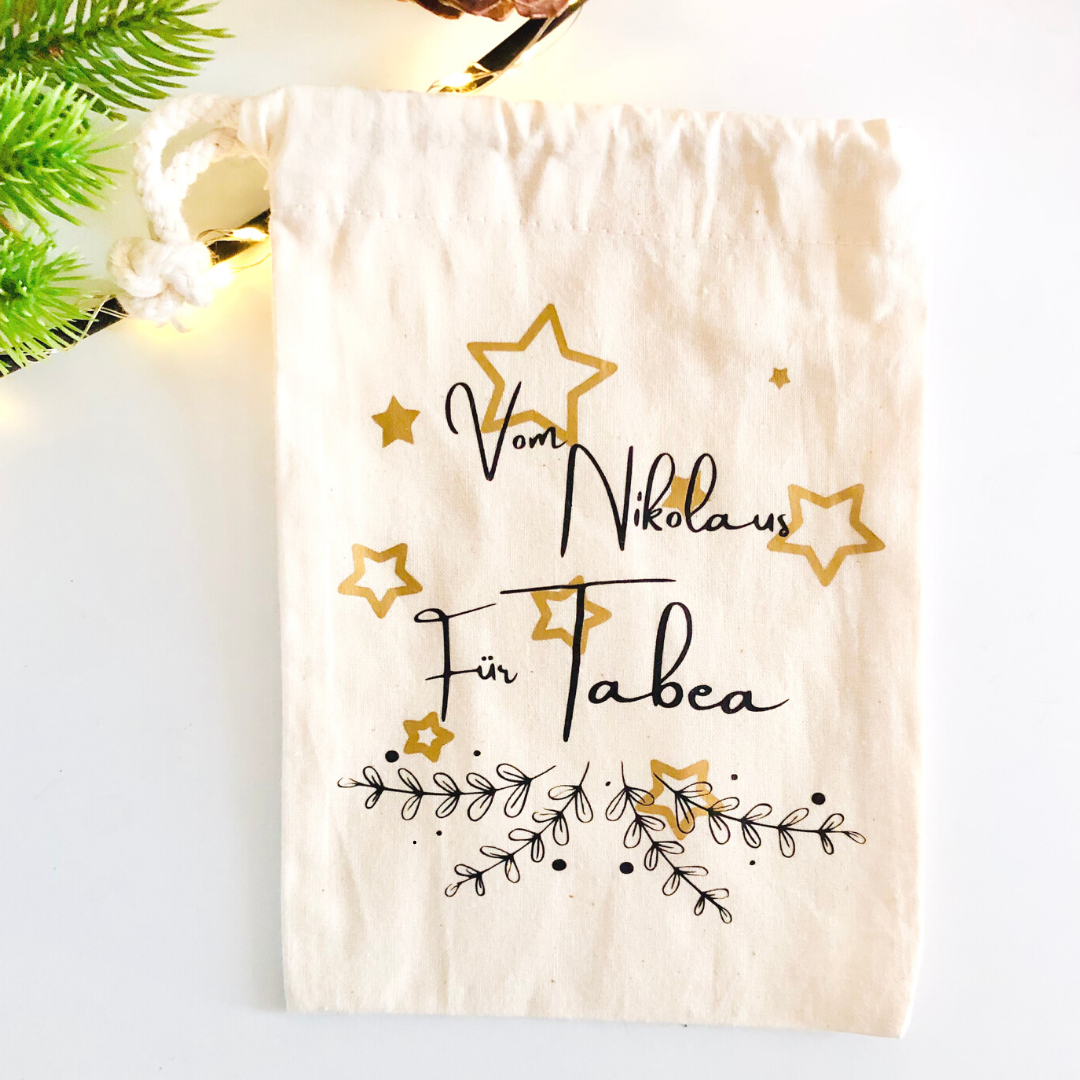 Nikolaus Säckchen | Sterne | personalisiert | Geschenkverpackung